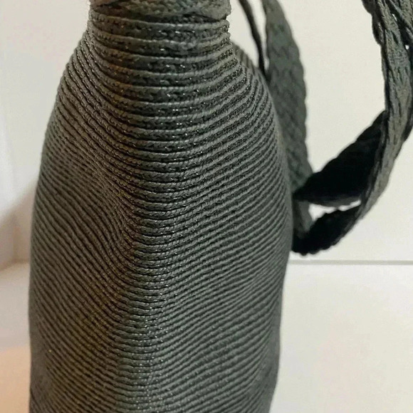 Eric javits black woven straw tote handbag - Picture 5 of 12